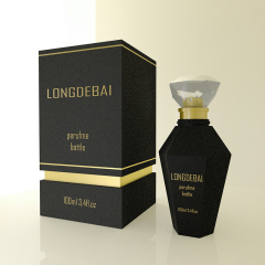 New design Irregular Glass Bottle 30ml 50ml 100ml empty clear perfume bottle with crystal cap