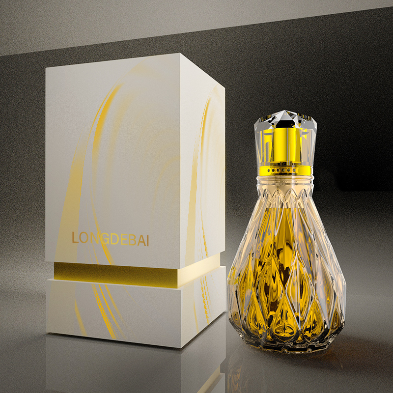 New design custom perfume bottle luxury crimp round spray 100ml perfume empty bottle glass with packaging box