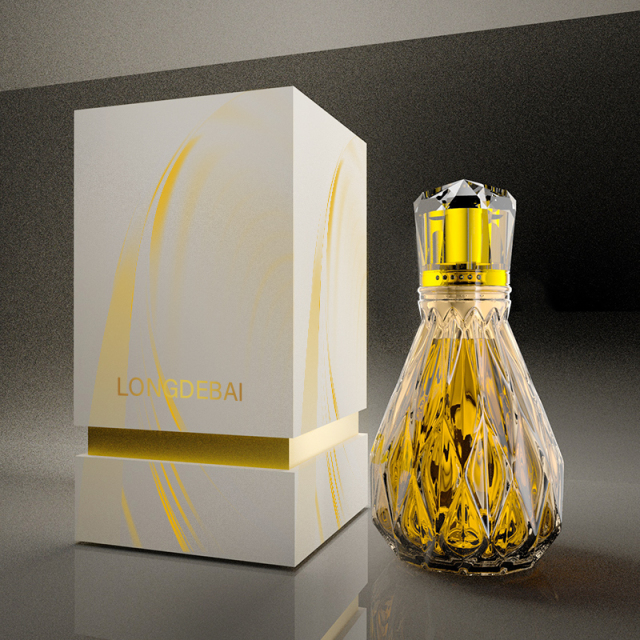 New design custom perfume bottle luxury crimp round spray 100ml perfume empty bottle glass with packaging box