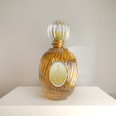 Luxury exclusive empty glass perfume bottles black pump sprayer round irregular 30ml 50ml 100ml perfume bottle with gift box