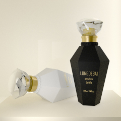 New design Irregular Glass Bottle 30ml 50ml 100ml empty clear perfume bottle with crystal cap