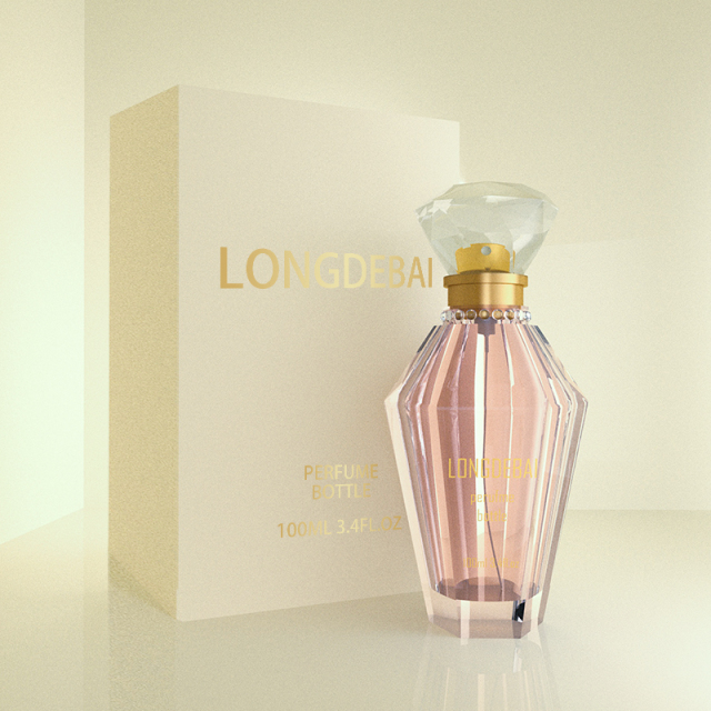 New design Irregular Glass Bottle 30ml 50ml 100ml empty clear perfume bottle with crystal cap