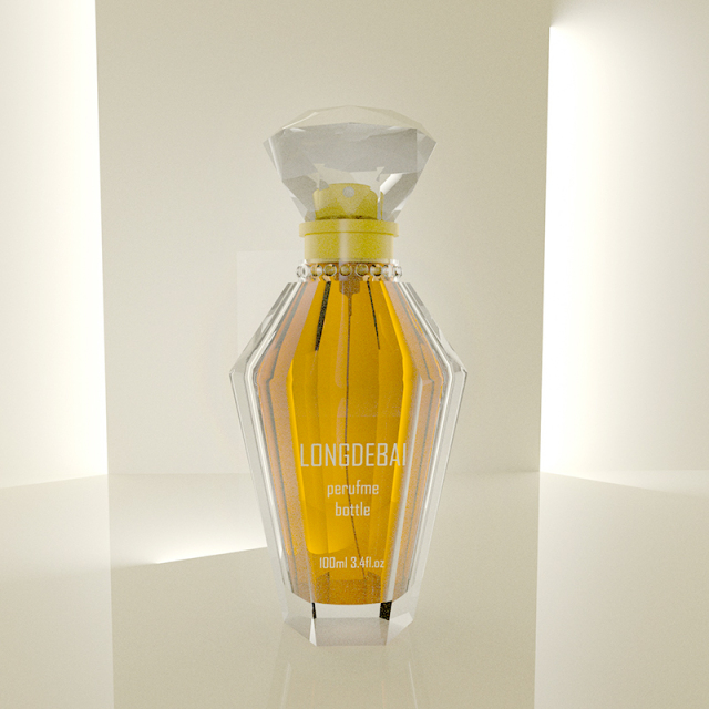 New design Irregular Glass Bottle 30ml 50ml 100ml empty clear perfume bottle with crystal cap