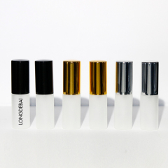 Refillable wholesale empty clear round perfume sample bottles 6ml mini perfume bottle with screw cap
