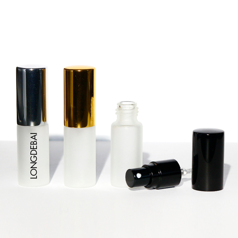 Refillable wholesale empty clear round perfume sample bottles 6ml mini perfume bottle with screw cap