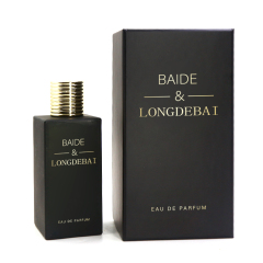 Wholesale Cosmetic Packaging Pump Sprayer Perfume Bottle Square Clear Empty 30ml 50ml 100ml Black Perfume Bottle With Gold Cap