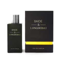 Wholesale Cosmetic Packaging Pump Sprayer Perfume Bottle Square Clear Empty 30ml 50ml 100ml Black Perfume Bottle With Gold Cap