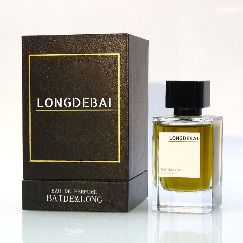 Custom empty clear crimp perfume glass bottle 30ml 50ml 100ml square perfume bottle with packing box