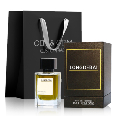 Custom empty clear crimp perfume glass bottle 30ml 50ml 100ml square perfume bottle with packing box