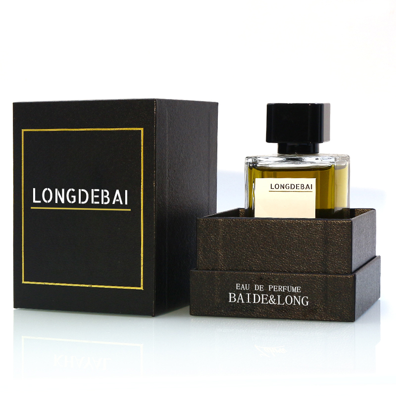 Custom empty clear crimp perfume glass bottle 30ml 50ml 100ml square perfume bottle with packing box