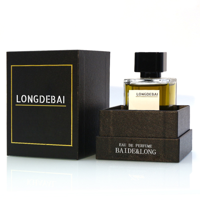 Custom empty clear crimp perfume glass bottle 30ml 50ml 100ml square perfume bottle with packing box