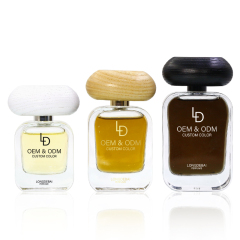 Factory Manufacturer Flat Clear Crimp Black Wood Cap Perfume Empty Bottle 30ml 100ml 50ml Glass Perfume Bottle With Box