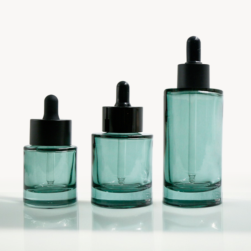 Customized dark green rubber dropper essential oil bottle 50ml 100ml empty glass essential oil bottle, rubber dropper, as a gift