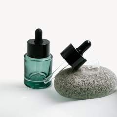 Customized dark green rubber dropper essential oil bottle 50ml 100ml empty glass essential oil bottle, rubber dropper, as a gift