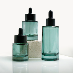 Customized dark green rubber dropper essential oil bottle 50ml 100ml empty glass essential oil bottle, rubber dropper, as a gift