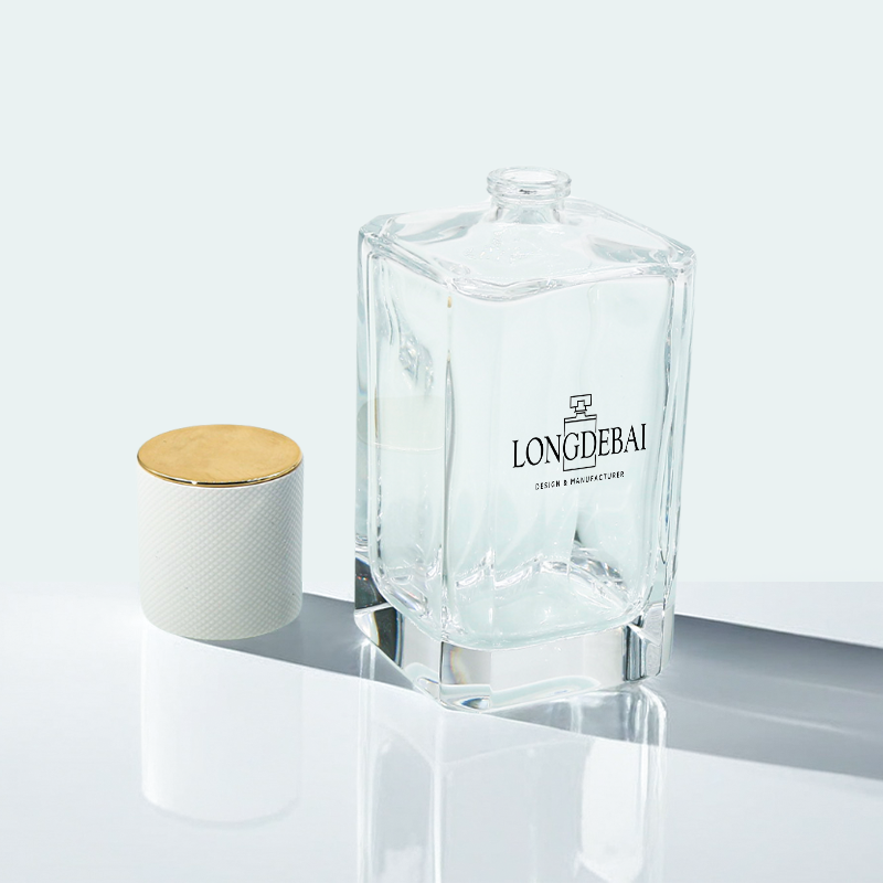 Square thick bottom polished glass perfume bottle customized, portable fashion perfume spray bottle