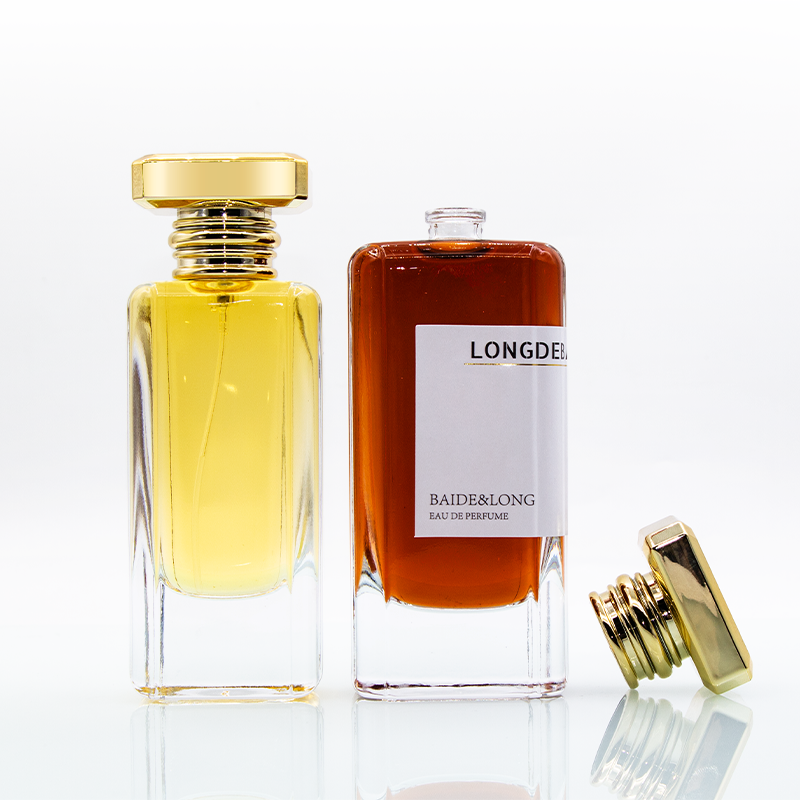 In stock empty irregular flat 50ml 80ml glass perfume bottle