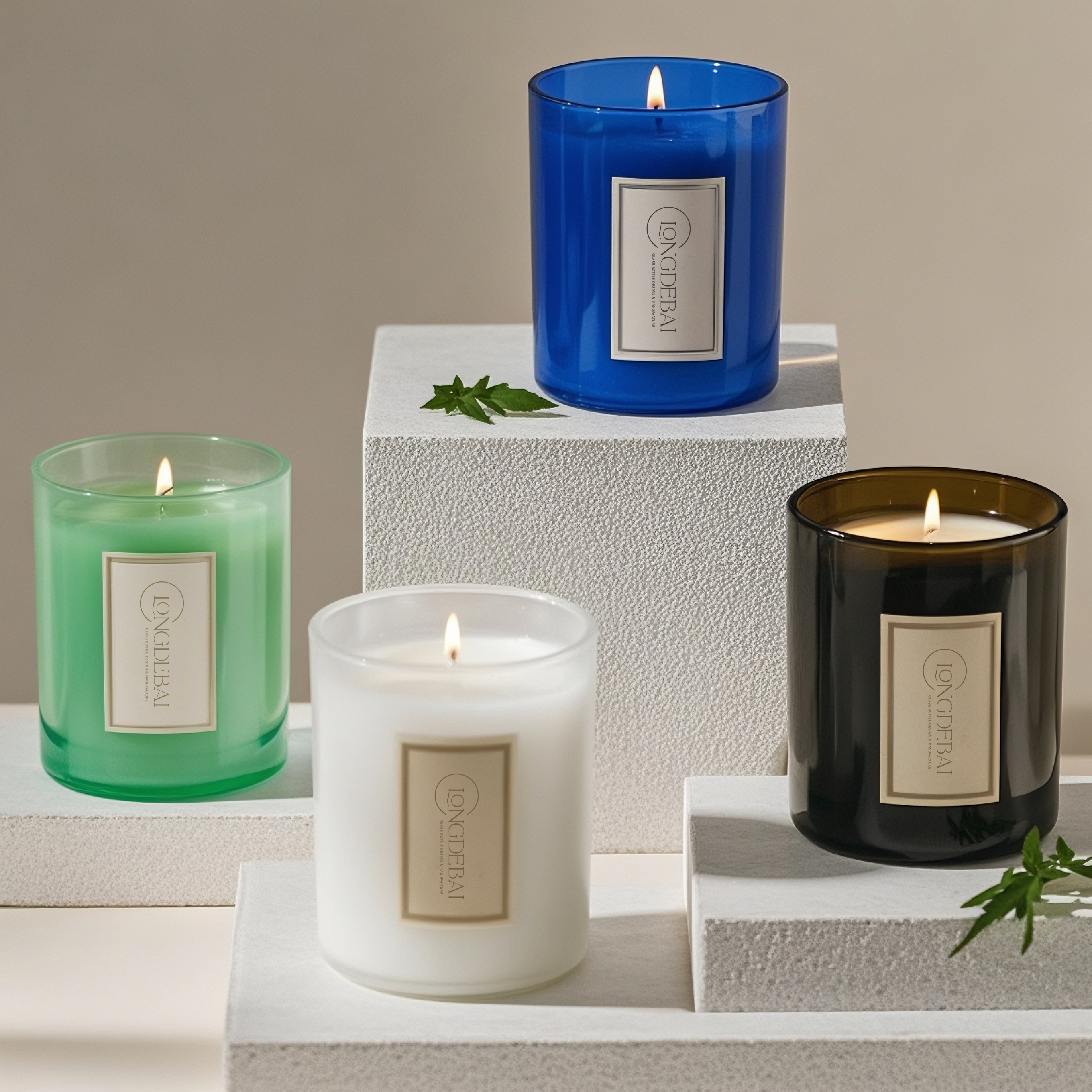 OEM ODM Luxury Glass Candle Jars 50ml 100ml 200ml with Custom Box