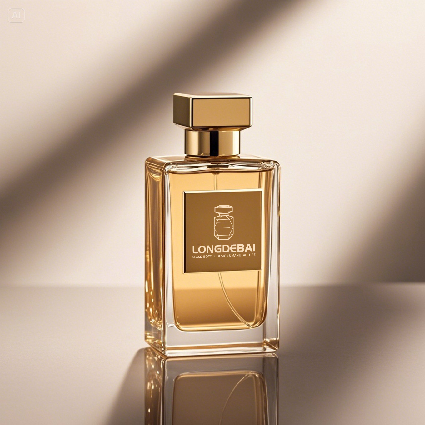 Luxury elegant square glass perfume bottle 50ml 100ml with plastic cap or zamac cap