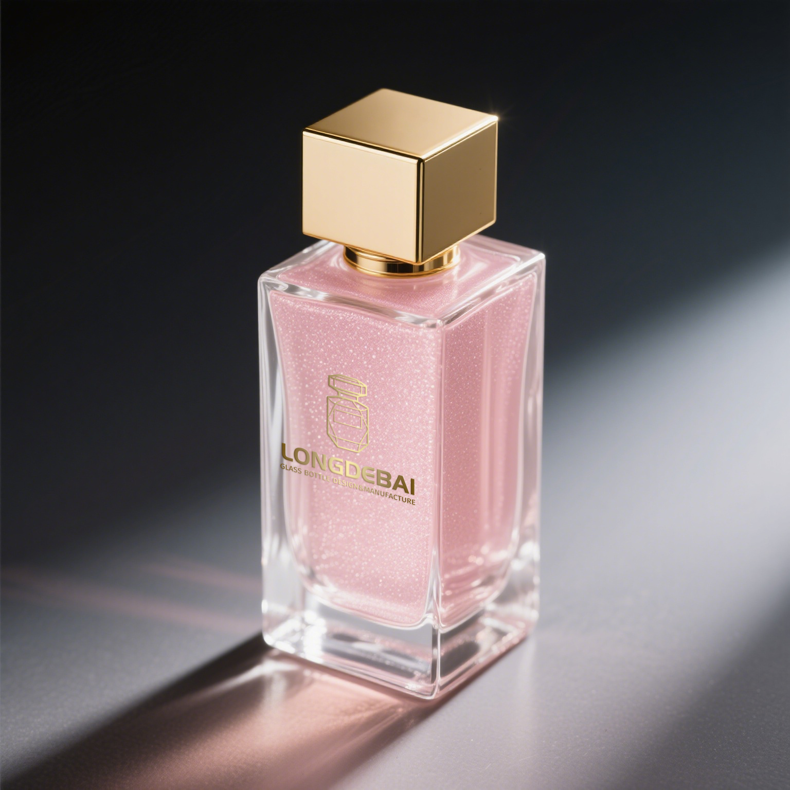 Luxury elegant square glass perfume bottle 50ml 100ml with plastic cap or zamac cap
