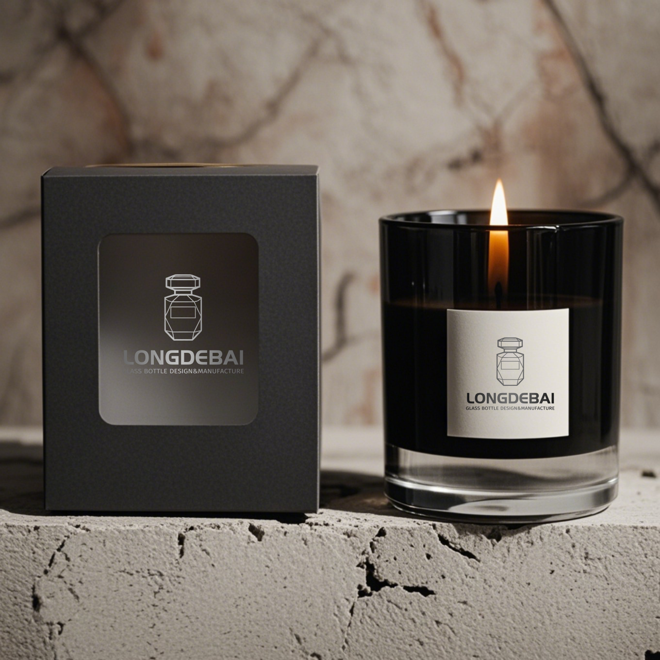 OEM ODM Luxury Glass Candle Jars 50ml 100ml 200ml with Custom Box