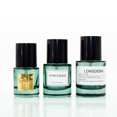 Luxury elegant round green glass lotion pump or spray bottles 30ml 50ml 100ml