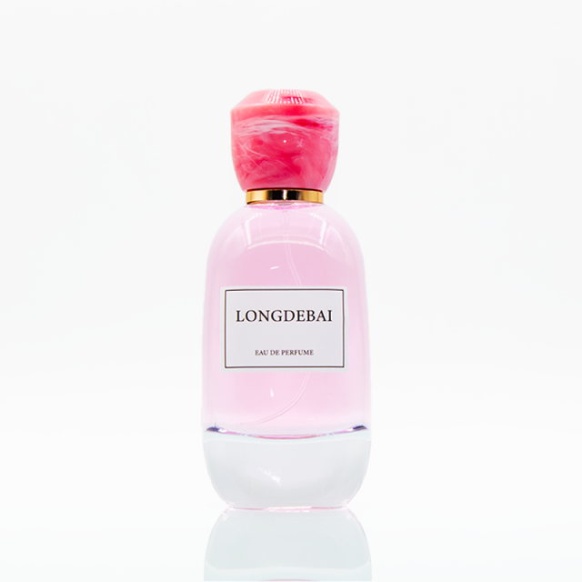 Wholesale luxury round thick bottom empty clear glass perfume bottle with resin cap