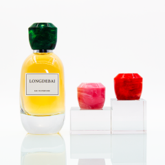 Wholesale luxury round thick bottom empty clear glass perfume bottle with resin cap