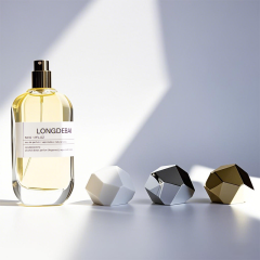 Luxury elegant irregular flat glass perfume bottle 50ml 100ml with irregular unique cap