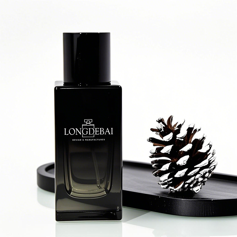 In stock wholesale square rectangular empty glass perfume spray bottle 50ml