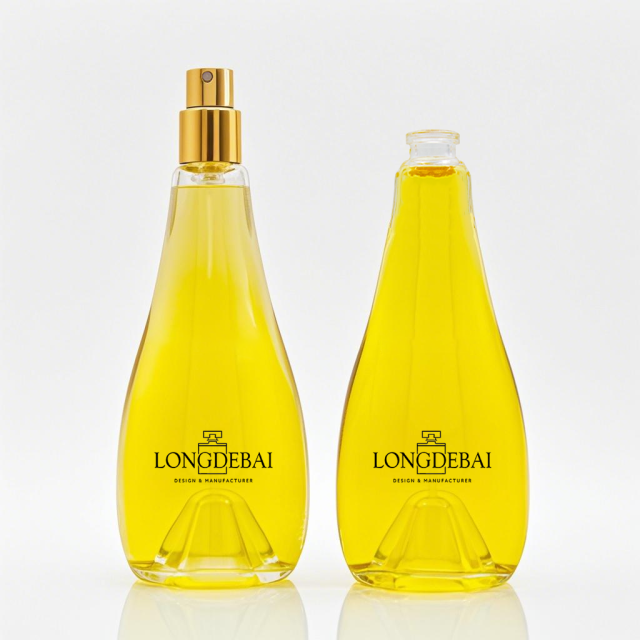 New design water droplet shape empty glass perfume bottle