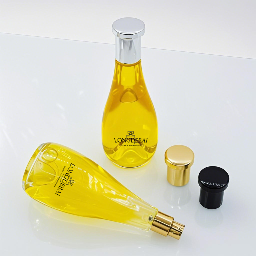 New design water droplet shape empty glass perfume bottle