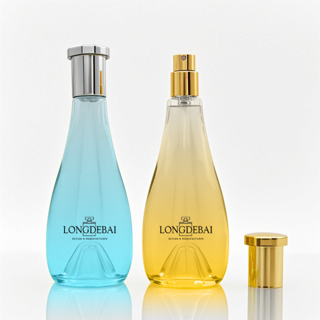 New design water droplet shape empty glass perfume bottle