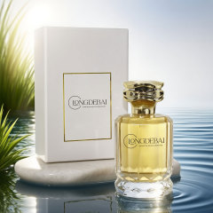 Luxury unique round shape rose cap glass perfume bottle 100ml with gift box