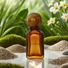 Luxury amber green square empty glass perfume spray bottle with ball cap
