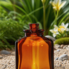Luxury amber green square empty glass perfume spray bottle with ball cap