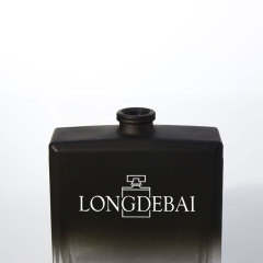 Luxury gradient black flat shape rectangle glass perfume bottle
