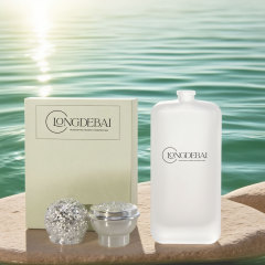 Frost silver gold cap glass perfume bottle 50ml 100ml with custom box
