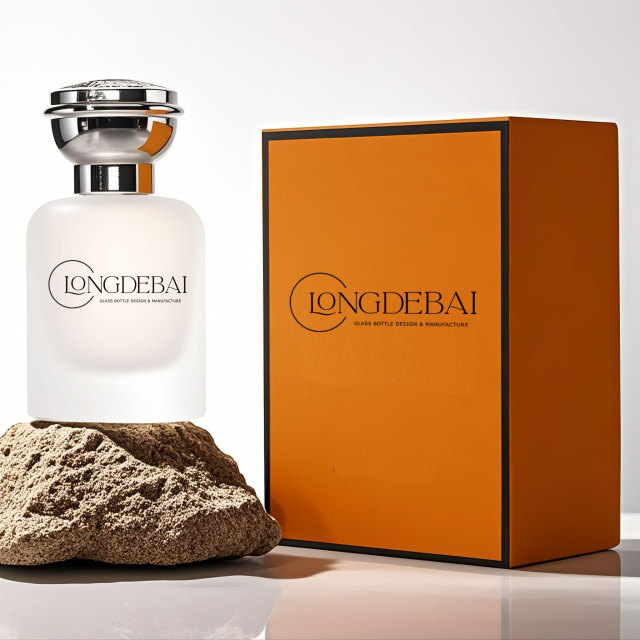 Frost glass perfume bottle 30ml 50ml 100ml with silver gold cap