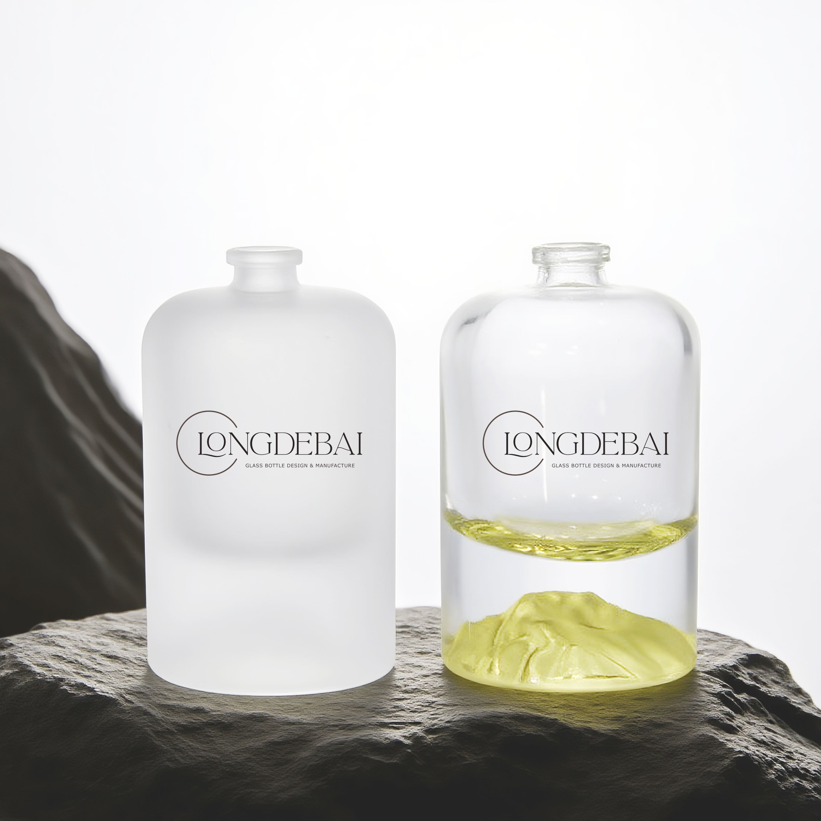 Frost glass perfume bottle 30ml 50ml 100ml with silver gold cap