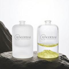 Frost glass perfume bottle 30ml 50ml 100ml with silver gold cap