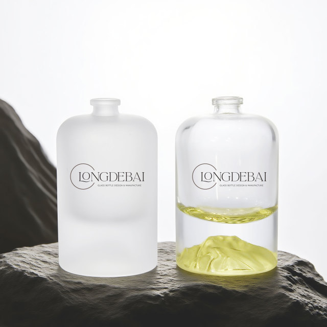 Frost glass perfume bottle 30ml 50ml 100ml with silver gold cap