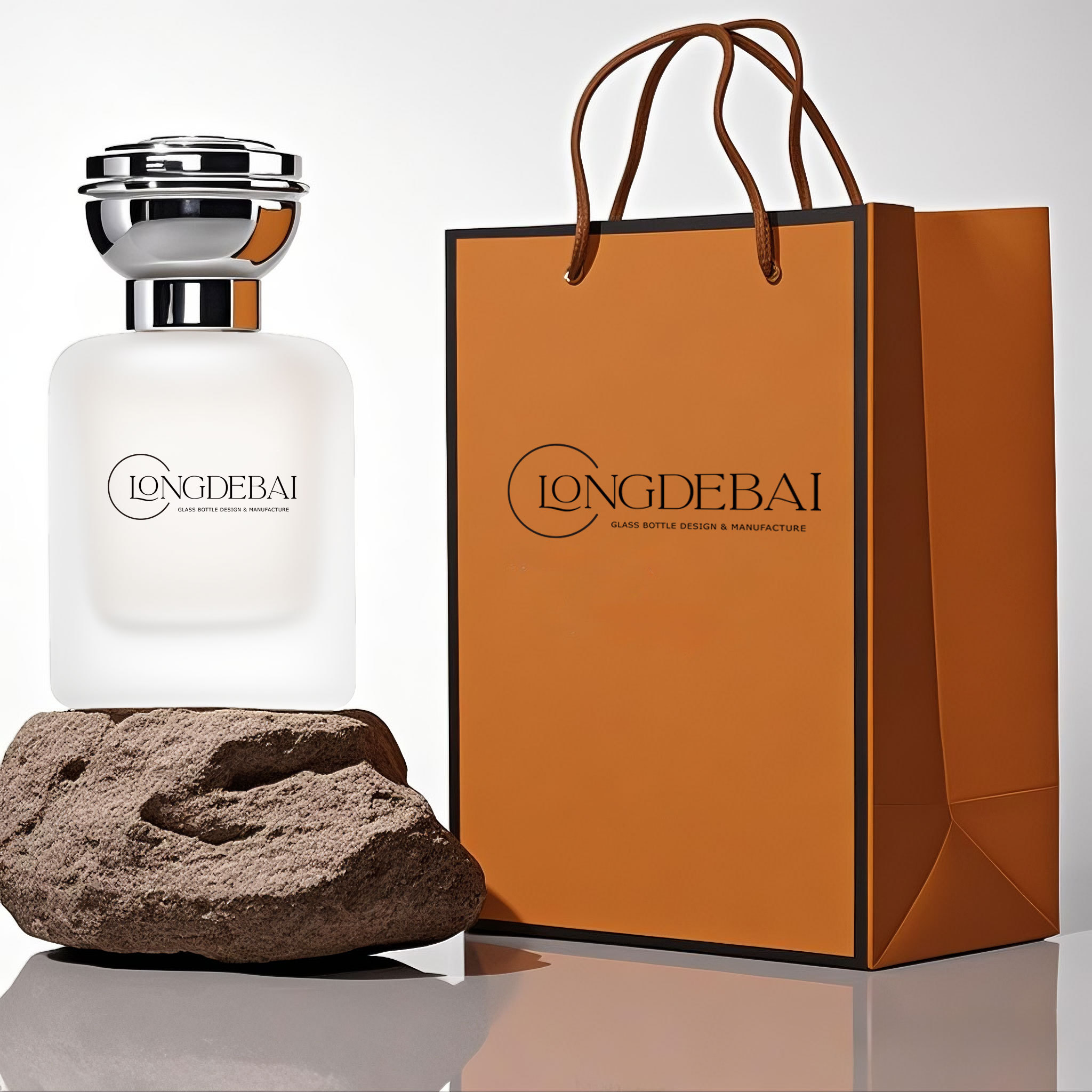 Frost glass perfume bottle 30ml 50ml 100ml with silver gold cap