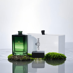 Luxury gradient green square shape 100ml empty glass perfume bottle with gift box