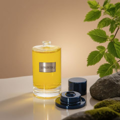 Luxury cylinder round shape 50ml 100ml glass perfume bottle with magnet lid