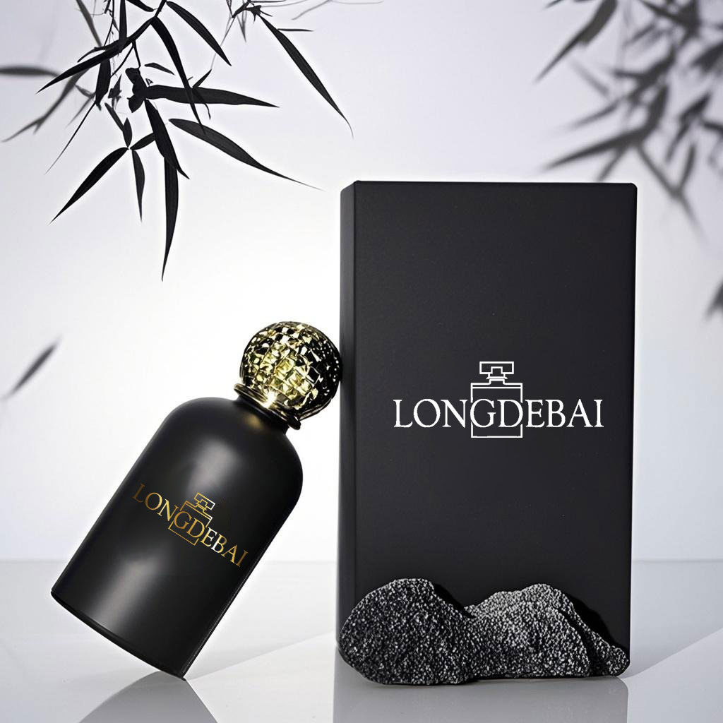 Luxury custom matte black round glass perfume bottle 30ml 50ml 100ml with gold cap