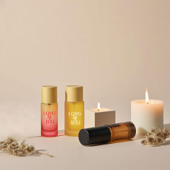 Customizable glass steel ball roll on glass oil perfume bottle