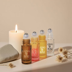Customizable glass steel ball roll on glass oil perfume bottle