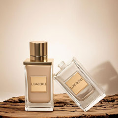 Luxury rectangle shape crimp glass perfume bottle with magnetic cap