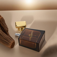 Luxury custom amber clear unique square 50ml 100ml glass perfume bottle in stock